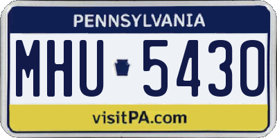 PA license plate MHU5430