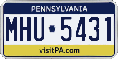 PA license plate MHU5431