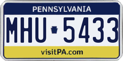 PA license plate MHU5433