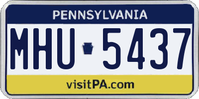 PA license plate MHU5437