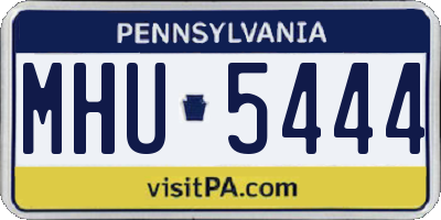 PA license plate MHU5444