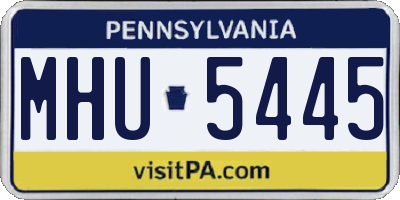 PA license plate MHU5445