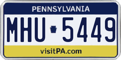 PA license plate MHU5449