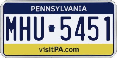 PA license plate MHU5451