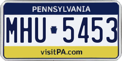 PA license plate MHU5453