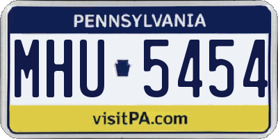 PA license plate MHU5454