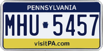 PA license plate MHU5457