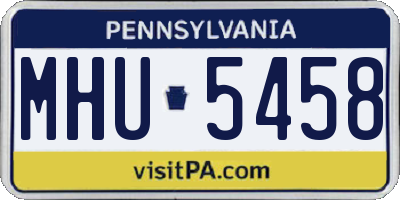 PA license plate MHU5458