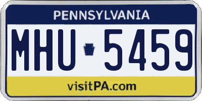 PA license plate MHU5459