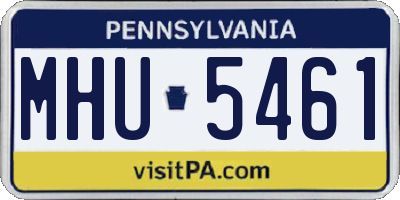 PA license plate MHU5461