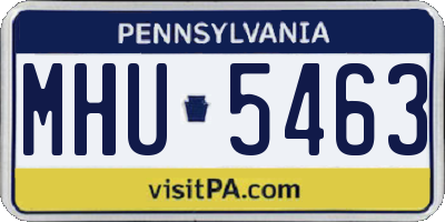 PA license plate MHU5463