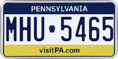 PA license plate MHU5465