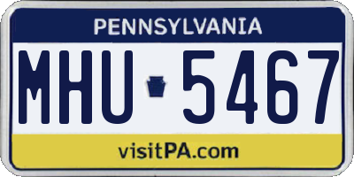 PA license plate MHU5467
