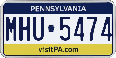 PA license plate MHU5474