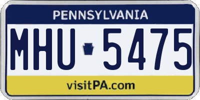 PA license plate MHU5475