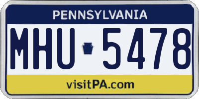 PA license plate MHU5478