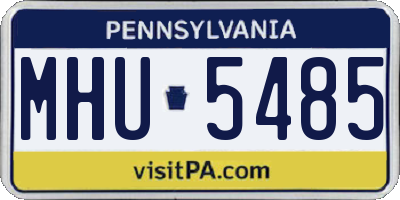 PA license plate MHU5485