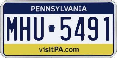 PA license plate MHU5491