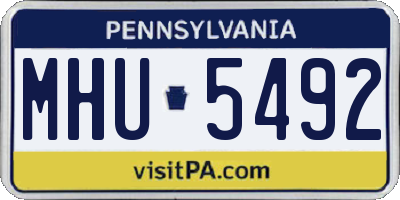 PA license plate MHU5492