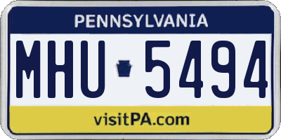 PA license plate MHU5494
