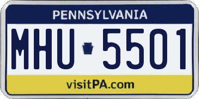 PA license plate MHU5501