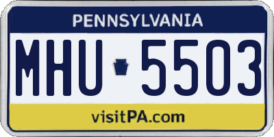 PA license plate MHU5503