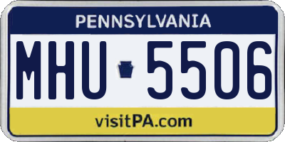 PA license plate MHU5506