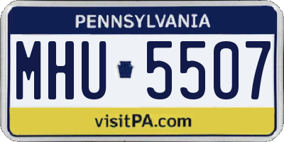 PA license plate MHU5507