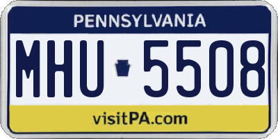 PA license plate MHU5508