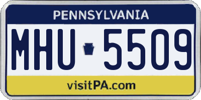 PA license plate MHU5509