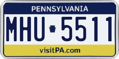 PA license plate MHU5511