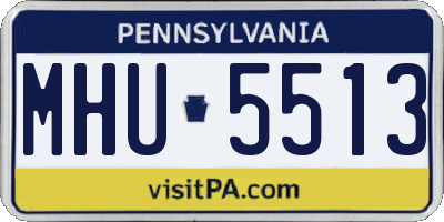 PA license plate MHU5513