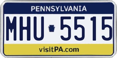 PA license plate MHU5515