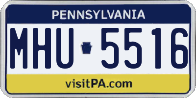 PA license plate MHU5516