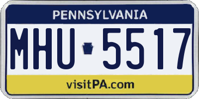 PA license plate MHU5517