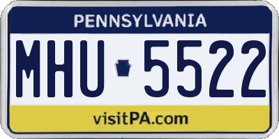 PA license plate MHU5522