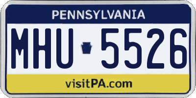 PA license plate MHU5526