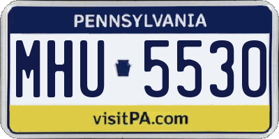PA license plate MHU5530