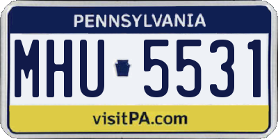 PA license plate MHU5531