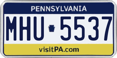 PA license plate MHU5537