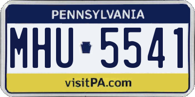 PA license plate MHU5541