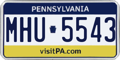 PA license plate MHU5543