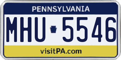 PA license plate MHU5546
