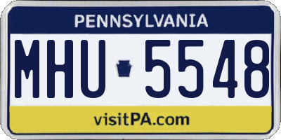 PA license plate MHU5548