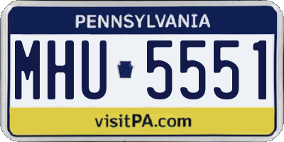 PA license plate MHU5551