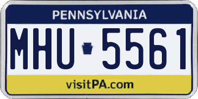 PA license plate MHU5561