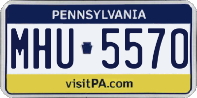 PA license plate MHU5570