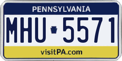 PA license plate MHU5571