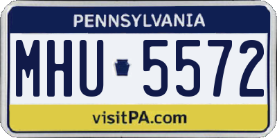 PA license plate MHU5572