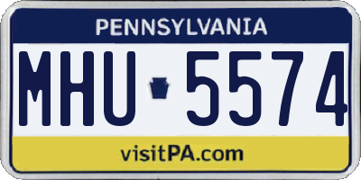 PA license plate MHU5574